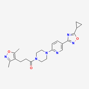 1-(4-(5-(5-Cyclopropyl-1,2,4-oxadiazol-3-yl)pyridin-2-yl)piperazin-1-yl)-3-(3,5-dimethylisoxazol-4-yl)propan-1-one