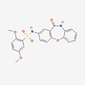 molecular formula C21H18N2O6S B2596681 2,5-dimethoxy-N-(11-oxo-10,11-dihydrodibenzo[b,f][1,4]oxazepin-2-yl)benzenesulfonamide CAS No. 921920-38-9