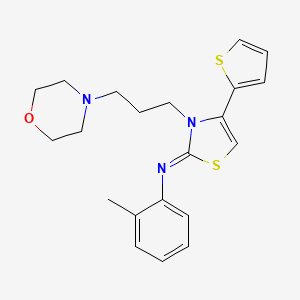 molecular formula C21H25N3OS2 B2596683 (Z)-2-methyl-N-(3-(3-morpholinopropyl)-4-(thiophen-2-yl)thiazol-2(3H)-ylidene)aniline CAS No. 905778-29-2
