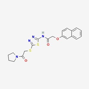 2-(naphthalen-2-yloxy)-N-(5-((2-oxo-2-(pyrrolidin-1-yl)ethyl)thio)-1,3,4-thiadiazol-2-yl)acetamide