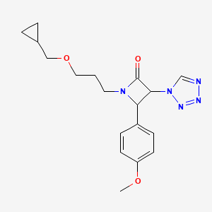 1-[3-(cyclopropylmethoxy)propyl]-4-(4-methoxyphenyl)-3-(1H-1,2,3,4-tetrazol-1-yl)azetidin-2-one