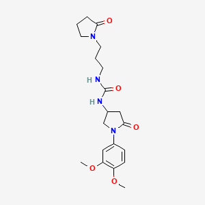1-(1-(3,4-Dimethoxyphenyl)-5-oxopyrrolidin-3-yl)-3-(3-(2-oxopyrrolidin-1-yl)propyl)urea