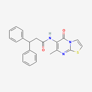 molecular formula C22H19N3O2S B2596713 N-(7-methyl-5-oxo-5H-[1,3]thiazolo[3,2-a]pyrimidin-6-yl)-3,3-diphenylpropanamide CAS No. 955260-59-0