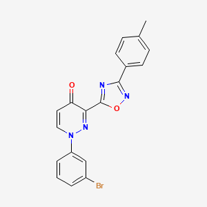 molecular formula C19H13BrN4O2 B2596726 1-(3-bromophenyl)-3-(3-(p-tolyl)-1,2,4-oxadiazol-5-yl)pyridazin-4(1H)-one CAS No. 1251582-33-8