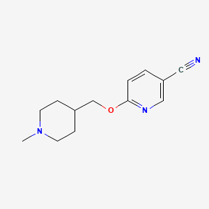 molecular formula C13H17N3O B2596727 6-[(1-甲基哌啶-4-基)甲氧基]吡啶-3-腈 CAS No. 2198912-45-5