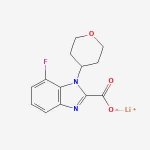 molecular formula C13H12FLiN2O3 B2596728 Lithium 7-fluoro-1-(tetrahydro-2H-pyran-4-yl)-1H-benzo[d]imidazole-2-carboxylate CAS No. 2197053-84-0