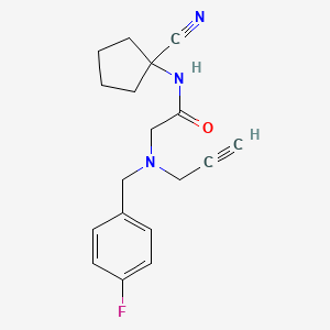 molecular formula C18H20FN3O B2596734 N-(1-cyanocyclopentyl)-2-{[(4-fluorophenyl)methyl](prop-2-yn-1-yl)amino}acetamide CAS No. 1252545-20-2