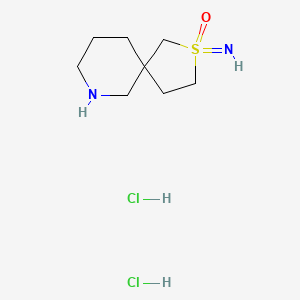 molecular formula C8H18Cl2N2OS B2596736 2-亚氨基-2lambda6-硫杂-9-氮杂螺[4.5]癸烷2-氧化物；二盐酸盐 CAS No. 2490404-47-0
