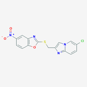 2-[(6-Chloroimidazo[1,2-a]pyridin-2-yl)methylsulfanyl]-5-nitro-1,3-benzoxazole