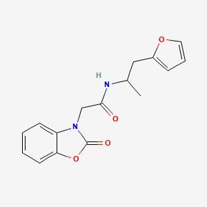 molecular formula C16H16N2O4 B2596744 N-(1-(furan-2-yl)propan-2-yl)-2-(2-oxobenzo[d]oxazol-3(2H)-yl)acetamide CAS No. 1029722-72-2