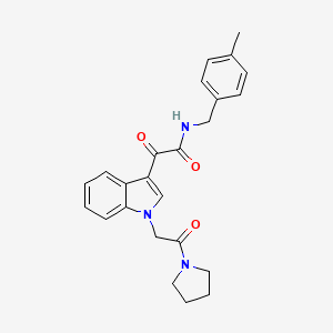 N-[(4-methylphenyl)methyl]-2-oxo-2-[1-(2-oxo-2-pyrrolidin-1-ylethyl)indol-3-yl]acetamide