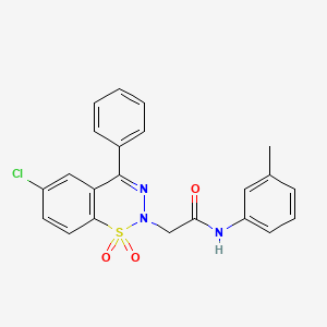 molecular formula C22H18ClN3O3S B2596751 2-(6-chloro-1,1-dioxido-4-phenyl-2H-1,2,3-benzothiadiazin-2-yl)-N-(3-methylphenyl)acetamide CAS No. 1031669-55-2