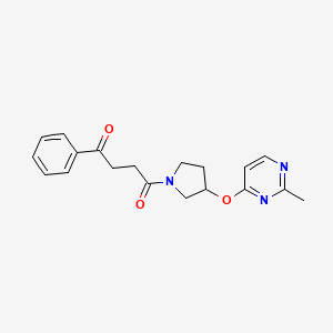 molecular formula C19H21N3O3 B2596754 1-{3-[(2-甲基嘧啶-4-基)氧代]吡咯烷-1-基}-4-苯基丁烷-1,4-二酮 CAS No. 2097890-51-0