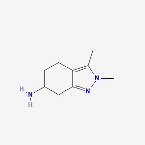 molecular formula C9H15N3 B2596755 2,3-二甲基-4,5,6,7-四氢吲唑-6-胺 CAS No. 1781627-96-0