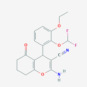 2-amino-4-[2-(difluoromethoxy)-3-ethoxyphenyl]-5-oxo-5,6,7,8-tetrahydro-4H-chromene-3-carbonitrile