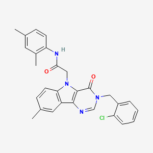 2-(3-(2-chlorobenzyl)-8-methyl-4-oxo-3H-pyrimido[5,4-b]indol-5(4H)-yl)-N-(2,4-dimethylphenyl)acetamide
