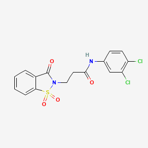 N-(3,4-dichlorophenyl)-3-(1,1,3-trioxo-1,2-benzothiazol-2-yl)propanamide