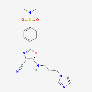 4-(4-cyano-5-{[3-(1H-imidazol-1-yl)propyl]amino}-1,3-oxazol-2-yl)-N,N-dimethylbenzenesulfonamide