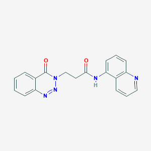 molecular formula C19H15N5O2 B2596791 3-(4-氧代苯并[d][1,2,3]三嗪-3(4H)-基)-N-(喹啉-5-基)丙酰胺 CAS No. 921162-24-5