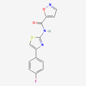 molecular formula C13H8FN3O2S B2596793 N-(4-(4-fluorophenyl)thiazol-2-yl)isoxazole-5-carboxamide CAS No. 919860-53-0