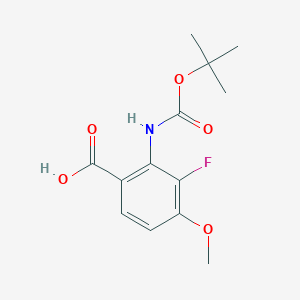 molecular formula C13H16FNO5 B2596795 3-Fluoro-4-methoxy-2-[(2-methylpropan-2-yl)oxycarbonylamino]benzoic acid CAS No. 2248400-58-8