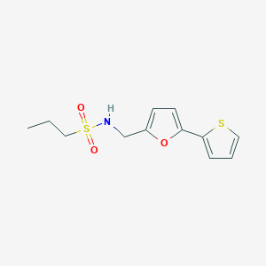 molecular formula C12H15NO3S2 B2596798 N-((5-(thiophen-2-yl)furan-2-yl)methyl)propane-1-sulfonamide CAS No. 2097899-35-7