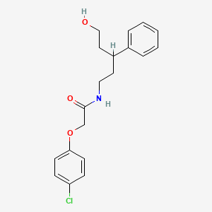 molecular formula C19H22ClNO3 B2596803 2-(4-chlorophenoxy)-N-(5-hydroxy-3-phenylpentyl)acetamide CAS No. 1798457-38-1