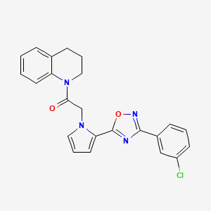 molecular formula C23H19ClN4O2 B2596804 2-{2-[3-(3-chlorophenyl)-1,2,4-oxadiazol-5-yl]-1H-pyrrol-1-yl}-1-(3,4-dihydroquinolin-1(2H)-yl)ethanone CAS No. 1260946-15-3