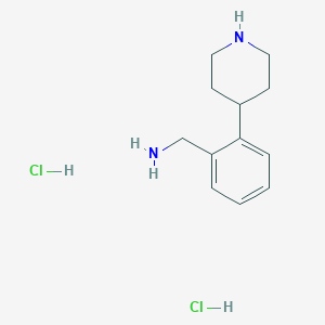 molecular formula C12H20Cl2N2 B2596810 (2-(Piperidin-4-yl)phenyl)methanamine dihydrochloride CAS No. 2244085-89-8