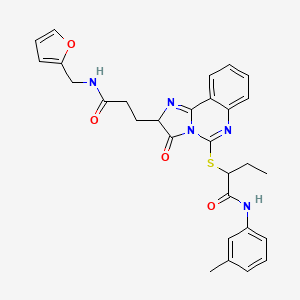 2-{[2-(2-{[(furan-2-yl)methyl]carbamoyl}ethyl)-3-oxo-2H,3H-imidazo[1,2-c]quinazolin-5-yl]sulfanyl}-N-(3-methylphenyl)butanamide