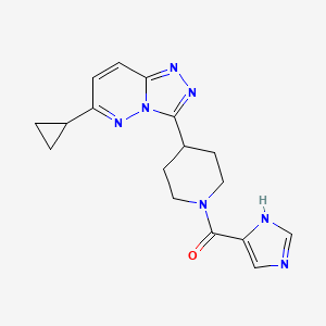 molecular formula C17H19N7O B2596823 4-{6-cyclopropyl-[1,2,4]triazolo[4,3-b]pyridazin-3-yl}-1-(1H-imidazole-4-carbonyl)piperidine CAS No. 2200320-70-1