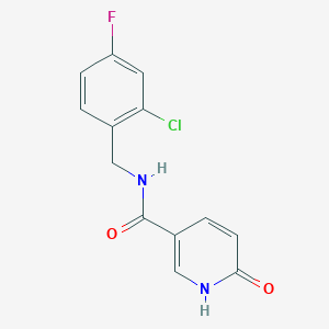 molecular formula C13H10ClFN2O2 B2596826 N-[(2-クロロ-4-フルオロフェニル)メチル]-6-ヒドロキシピリジン-3-カルボキサミド CAS No. 1252839-78-3