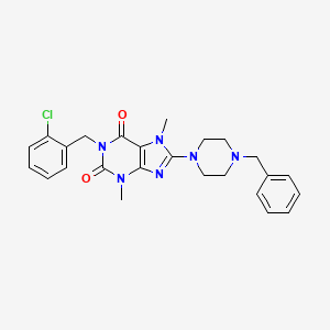 8-(4-benzylpiperazin-1-yl)-1-(2-chlorobenzyl)-3,7-dimethyl-1H-purine-2,6(3H,7H)-dione