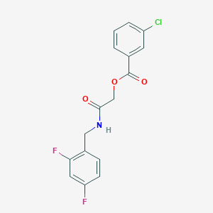 molecular formula C16H12ClF2NO3 B2596840 2-((2,4-Difluorobenzyl)amino)-2-oxoethyl 3-chlorobenzoate CAS No. 1241983-19-6