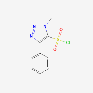 molecular formula C9H8ClN3O2S B2596841 3-Methyl-5-phenyltriazole-4-sulfonyl chloride CAS No. 2377034-64-3