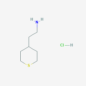 molecular formula C7H16ClNS B2596844 2-(Thian-4-yl)ethan-1-amine hydrochloride CAS No. 2089255-37-6