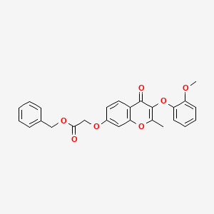 molecular formula C26H22O7 B2596846 Benzyl 2-[3-(2-methoxyphenoxy)-2-methyl-4-oxochromen-7-yl]oxyacetate CAS No. 637750-79-9