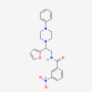 molecular formula C23H24N4O4 B2596849 N-[2-(furan-2-yl)-2-(4-phenylpiperazin-1-yl)ethyl]-3-nitrobenzamide CAS No. 877631-44-2