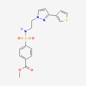 methyl 4-(N-(2-(3-(thiophen-3-yl)-1H-pyrazol-1-yl)ethyl)sulfamoyl)benzoate