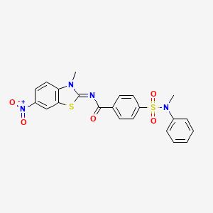 N-(3-methyl-6-nitro-1,3-benzothiazol-2-ylidene)-4-[methyl(phenyl)sulfamoyl]benzamide