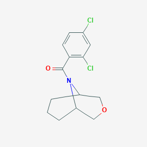 molecular formula C14H15Cl2NO2 B2596857 3-Oxa-9-azabicyclo[3.3.1]nonan-9-yl(2,4-dichlorophenyl)methanone CAS No. 1421469-34-2