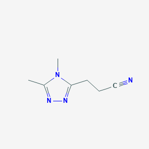 molecular formula C7H10N4 B2596858 3-(4,5-Dimethyl-1,2,4-triazol-3-yl)propanenitrile CAS No. 2160285-76-5