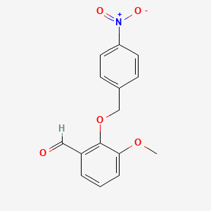 molecular formula C15H13NO5 B2596859 3-甲氧基-2-[(4-硝基苄基)氧基]苯甲醛 CAS No. 591241-28-0