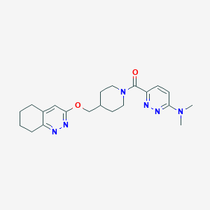 molecular formula C21H28N6O2 B2596860 [6-(Dimethylamino)pyridazin-3-yl]-[4-(5,6,7,8-tetrahydrocinnolin-3-yloxymethyl)piperidin-1-yl]methanone CAS No. 2310154-38-0
