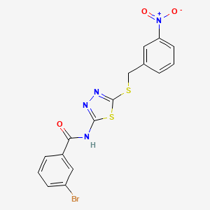 molecular formula C16H11BrN4O3S2 B2596862 3-bromo-N-(5-((3-nitrobenzyl)thio)-1,3,4-thiadiazol-2-yl)benzamide CAS No. 868974-54-3