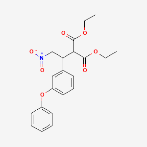 molecular formula C21H23NO7 B2596865 Diethyl 2-[2-nitro-1-(3-phenoxyphenyl)ethyl]malonate CAS No. 866153-01-7
