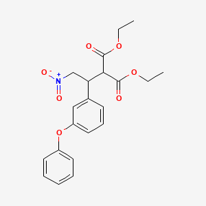 molecular formula C21H23NO7 B2596865 2-[2-硝基-1-(3-苯氧基苯基)乙基]丙二酸二乙酯 CAS No. 866153-01-7