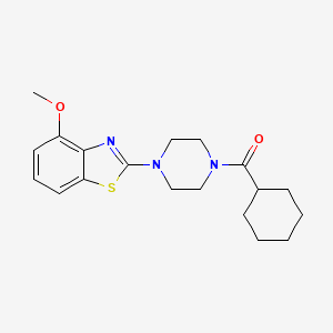 molecular formula C19H25N3O2S B2596866 Cyclohexyl(4-(4-methoxybenzo[d]thiazol-2-yl)piperazin-1-yl)methanone CAS No. 897477-57-5
