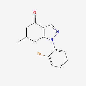 molecular formula C14H13BrN2O B2596867 1-(2-Bromophenyl)-6-methyl-6,7-dihydro-5H-indazol-4-one CAS No. 1260806-85-6