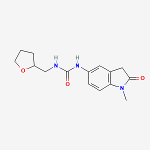 molecular formula C15H19N3O3 B2596874 1-(1-Methyl-2-oxoindolin-5-yl)-3-((tetrahydrofuran-2-yl)methyl)urea CAS No. 2034536-16-6